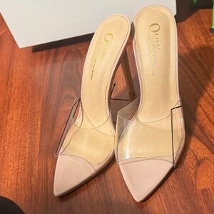 Nude Clear Strap Heels